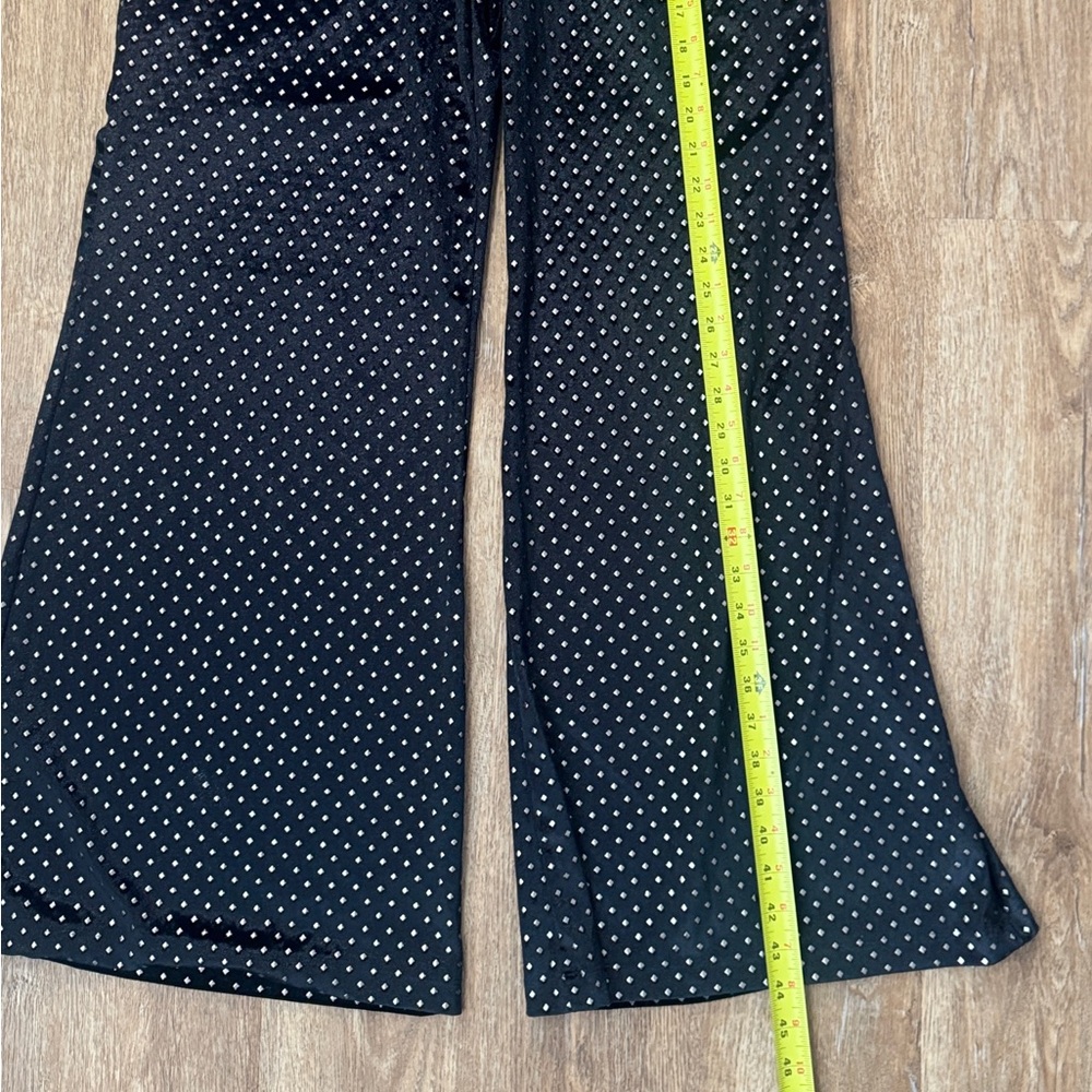 Show Me Your Mumu Pants Womens Small Studded Velvet Wide Leg High Rise Black - Picture 2 of 10